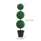 Set of 2 Artificial Ball Boxwood Topiary Trees, 44.1