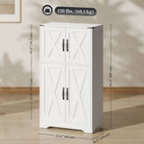 Farmhouse Kitchen Pantry, Freestanding Kitchen Pantry Storage Cabinet with Barn Doors and Adjustable Shelves