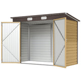 Cabanon de rangement de jardin galvanisé 8 x 4 pi, cabanon métallique d'extérieur avec portes doubles et 2 aérateurs