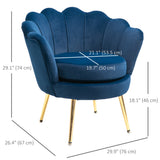 Fauteuil d'appoint moderne, fauteuil de club en tissu velouté avec pieds en métal doré pour chambre à coucher