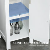 Bathroom Cabinet, Freestanding Linen Cabinet with Open Shelves