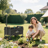 Petit chariot de jardin pliable pliant, chariot lourd pour pelouse avec roues universelles et poignée ajustable