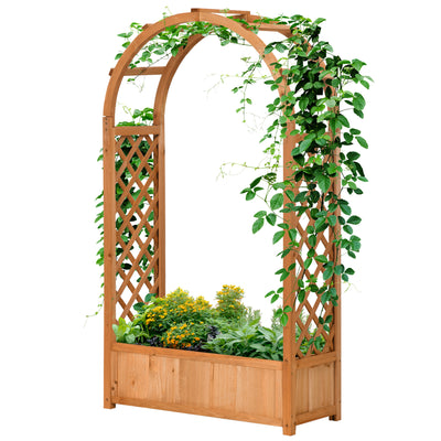 Raised Garden Bed with Arch Trellis