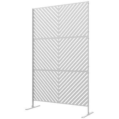 6.5FT Decorative Outdoor Divider, Metal Privacy Screen with Stand