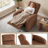 Corduroy Home Theater Seating, Push Back Recliner Chair with Padded Seat for Living Room