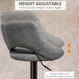 Bar Stools Set of 2, Swivel Counter Height Barstools with Adjustable Height and Cutout Back, Faux Leather Upholstered Bar Chairs with Round Metal Base and Footrest