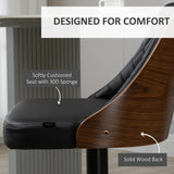 Modern Bar Stools PU Leather Set of 2 Swivel Bar Height Barstools Chairs with Adjustable Height, Round Heavy Metal Base and Footrest
