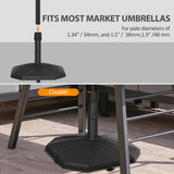 48lbs Concrete Square Patio Umbrella Base Weight, Outdoor Umbrella Stand Holder for Lawn