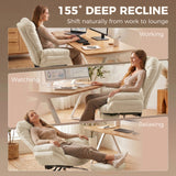 Criss Cross Chair with Wheels, Overstuffed Wide Office Chair with Footrest