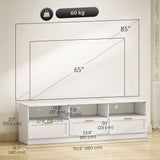 TV Stand with Storage, Modern Entertainment Center with 3 Cabinets and 3 Open Shelves, for TVs up to 85