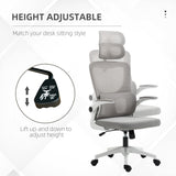 High Back Office Chair, Mesh Computer Desk Chair with Rotatable Headrest, Lumbar Back Support, Adjustable Height