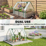 Steel Outdoor Raised Garden Bed with Greenhouse, 50