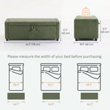 Storage Ottoman, Upholstered Corduroy End of Bed Bench with Thick Padding