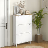 Meuble de rangement pour chaussures avec 3 tiroirs basculants et étagères réglables, Armoire à chaussures d'entrée pour 24 paires de chaussures