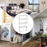 4 Layers Folding Laundry Rack Stand Dryer Storage Towel Rack Rolling