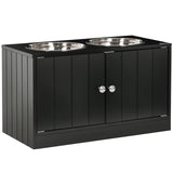 Elevated Dog Bowls for Large Dogs Pet Feeding Station with Stand, Storage, 2 Stainless Steel Food and Water Bowls