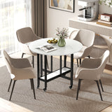 Folding Dining Table, Drop Leaf Table with Open Shelf, Rolling Kitchen Table for Dining Room, Small Spaces