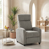 Corduroy Home Theater Seating, Push Back Recliner Chair with Padded Seat for Living Room