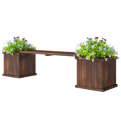 Garden Planter with Raised Garden Bed Bench for Patio Park, 69.25