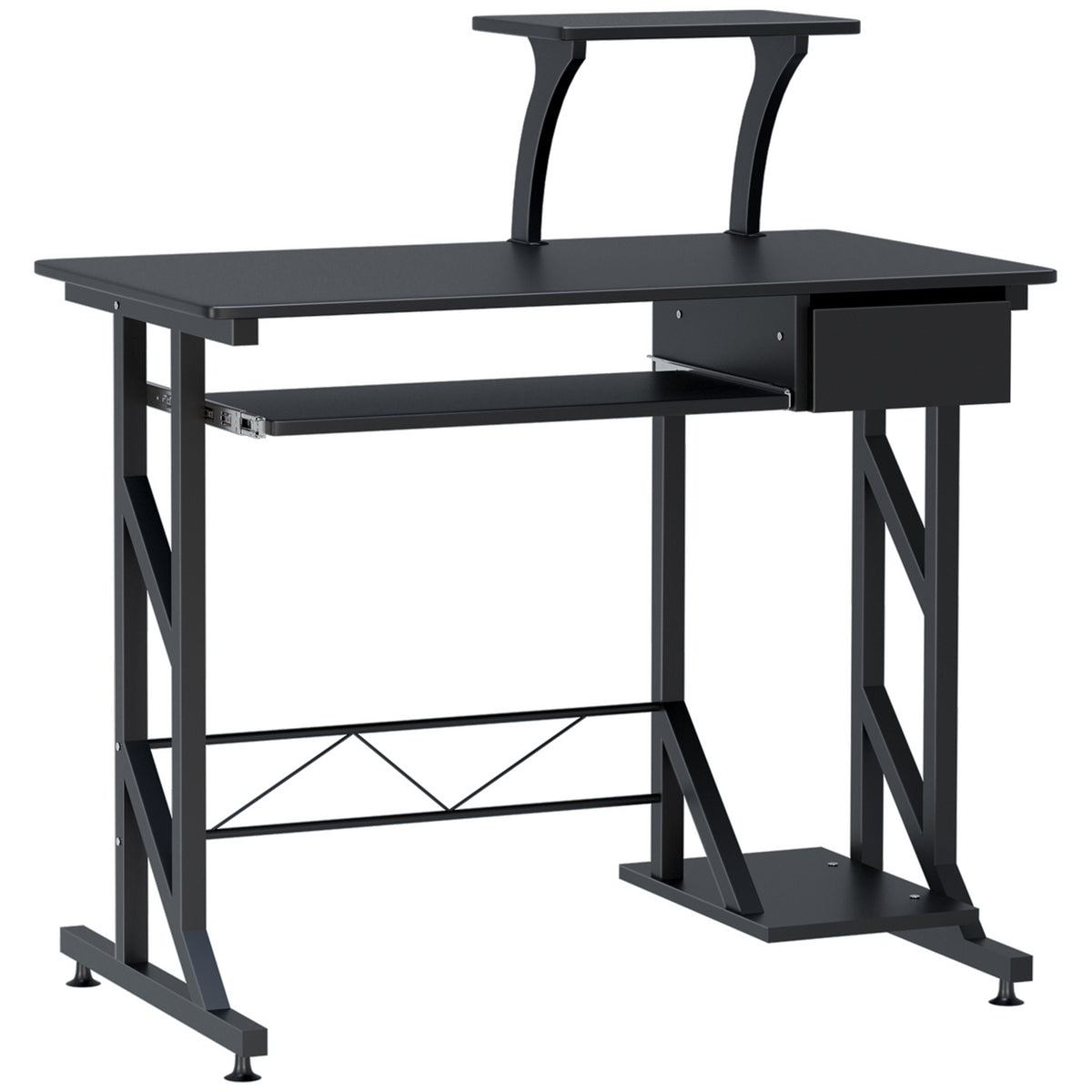 Computer Desk with Keyboard Tray, Writing Desk with Drawer, Workstation for Home Office