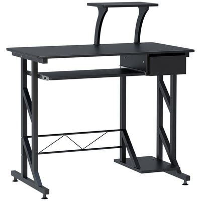 Computer Desk with Keyboard Tray, Writing Desk with Drawer, Workstation for Home Office