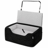 Dog Car Seat, Dog Booster Car Seat Washable with Adjustable Safety Leash, Storage Pockets for Small Under 10kg