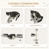 4Pcs Cat Wall Shelf with Scratching Post, Cat Wall Shelves for Relaxing
