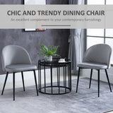 Set of 2 Mid-Back Dining Chair, Mid-Back Velvet-touch Upholstery Kitchen Chair for Living Room Dining Room