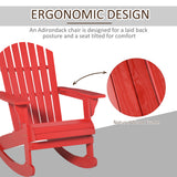 Wooden Adirondack Rocking Muskoka Chair with Slatted Wooden Design