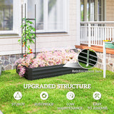 6' x 3' x 1' Raised Garden Bed with 2 Trellis Tomato Cages, Steel Frame Elevated Planter Box