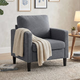 Fauteuil d'Appoint Moderne Rembourré pour le Salon avec Siège Épais et Accoudoirs