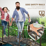 6FT Steel Garden Bridge with Safety Siderails