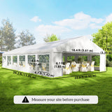 23' x 39' Party Tent, Heavy Duty Outdoor Canopy Tent Shelter with 2 Doors and 12 Windows for Parties