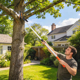 Scie à perche manuelle 2 en 1 6,5 pi pour élagage d'arbres, perche télescopique aluminium avec lame acier 65Mn affûtée