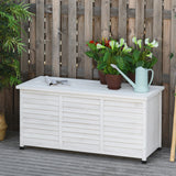 75 Gallon Wooden Storage Box patio Deck Box Bench