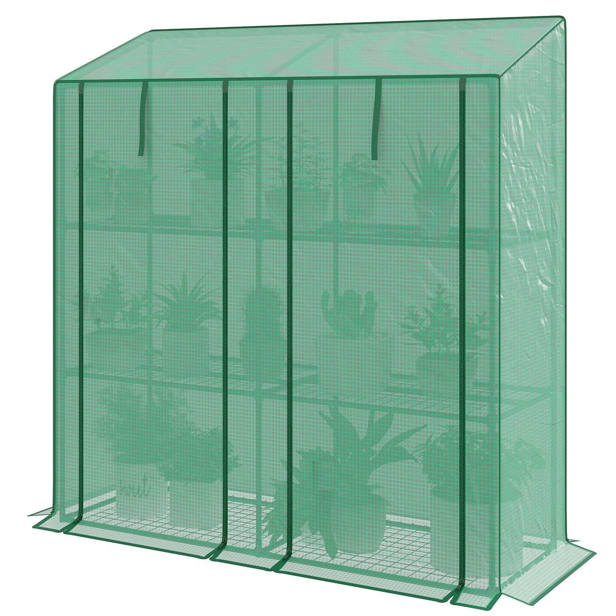 Portable Mini Greenhouse Green House with 3 Tier Shelves