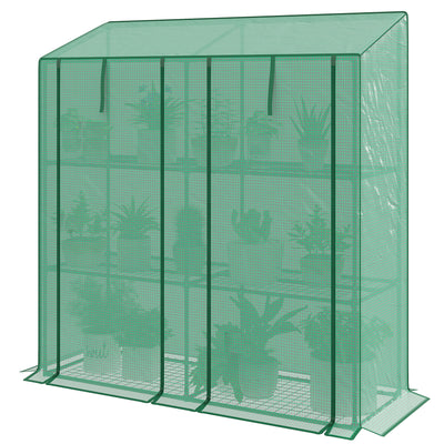 Portable Mini Greenhouse Green House with 3 Tier Shelves