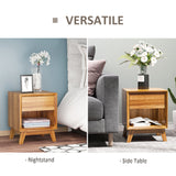 Bedside Table for Bedroom, Nightstand with Drawer and Shelf