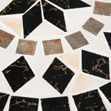 Table de patio mosaïque, table à café ronde avec cadre métallique