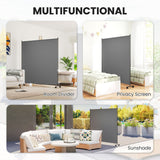 Indoor Room Divider with Castor Wheels, Rolling Privacy Screen for Home Office Bedroom, 6ft Tall