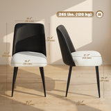 Chaises de salle à manger en tissu, ensemble de 2 chaises de cuisine avec pieds en acier et siège rembourré pour salle à manger