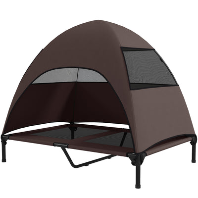 Elevated Dog Bed with Canopy Raised Dog Bed Washable Mesh Steel Frame 41.7