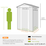 4' x 3' Plastic Garden Shed with Floor, Outdoor Small Shed with Lockable Door