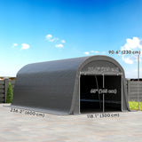 10' x 20' Portable Shed, Galvanised Steel Frame for Garden Tools