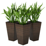 Tall Planter for Outdoor Plants Set of 3, 28 Inch Taper Planter with Drainage Holes