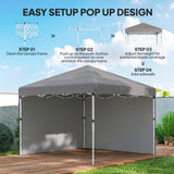10' x 10' Pop Up Canopy with Sidewalls, Height Adjustable Instant Tent for Outdoor