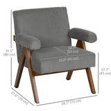 Corduroy Accent Chair Armchair with Wide Seat and Soft Padded Armrests for Reading