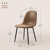 Ensemble Chaises Salle à Manger Rétro 4 Pièces, Chaises Cuisine Rembourrage Similicuir pour Salon