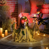 Halloween Animated Skeleton with Glowing LED Eyes