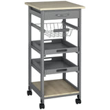 Rolling Kitchen Island Cart, Mobile Utility Storage Cart with Drawer, Removable Tray